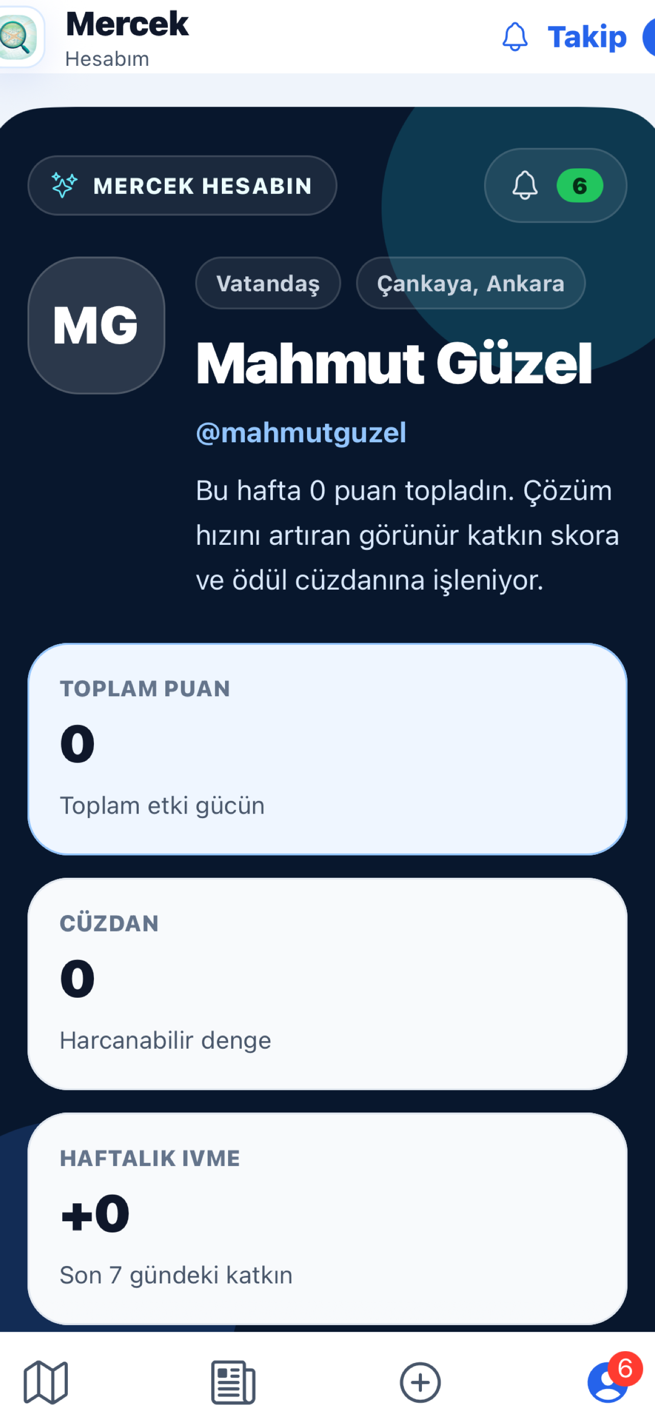 Mercek şehir görünümü ekranı
